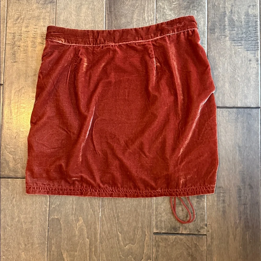 Free People Vivienne Velvet Mini Skirt Size‎ Rust US 6